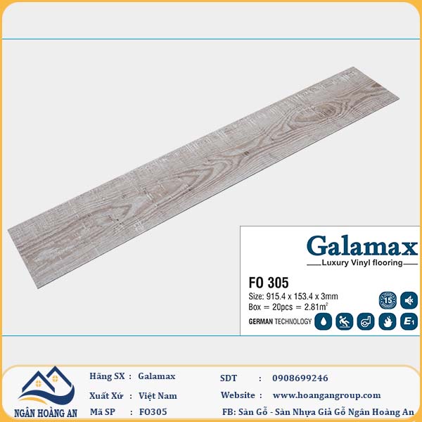Sàn Nhựa Dán Keo Galamax 3mm FO305